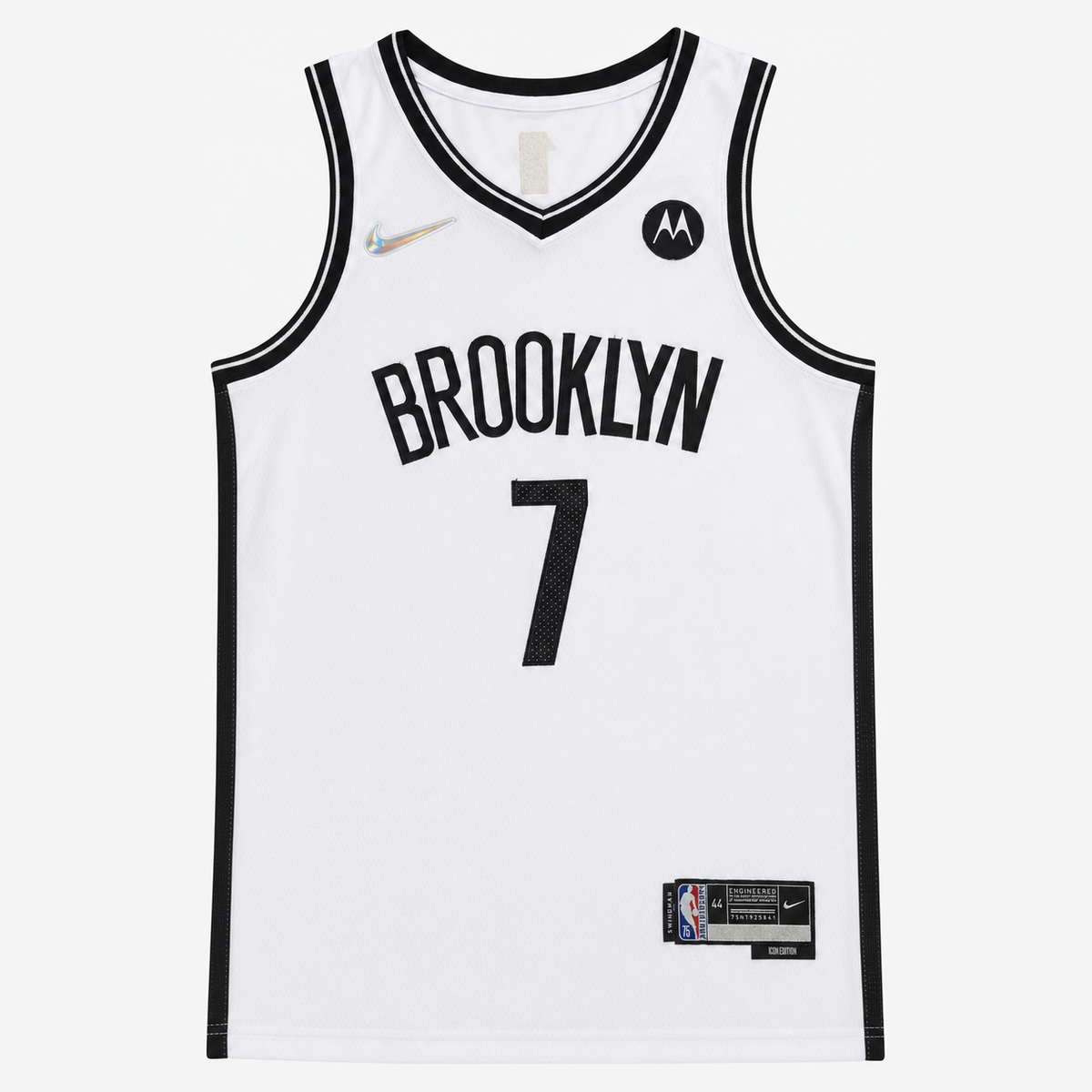 גופיית כדורסל ברוקלין נטס מספר 7 לבן | כיתוב BROOKLYN שחור