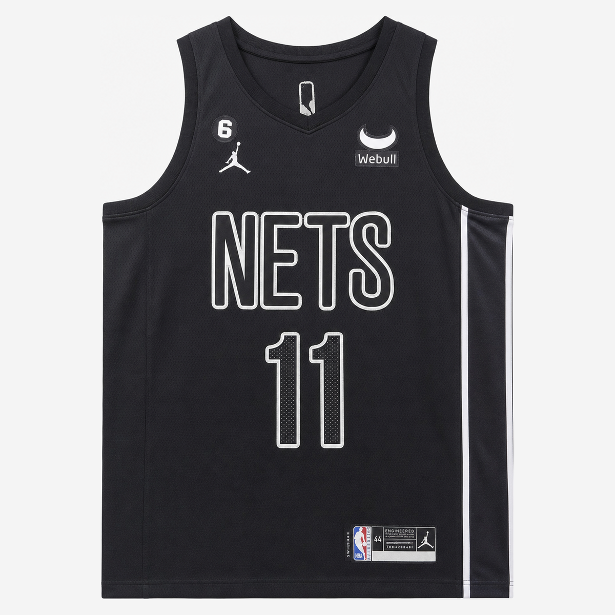 גופיית כדורסל ברוקלין נטס מספר 11 שחור | כיתוב NETS ותג 6